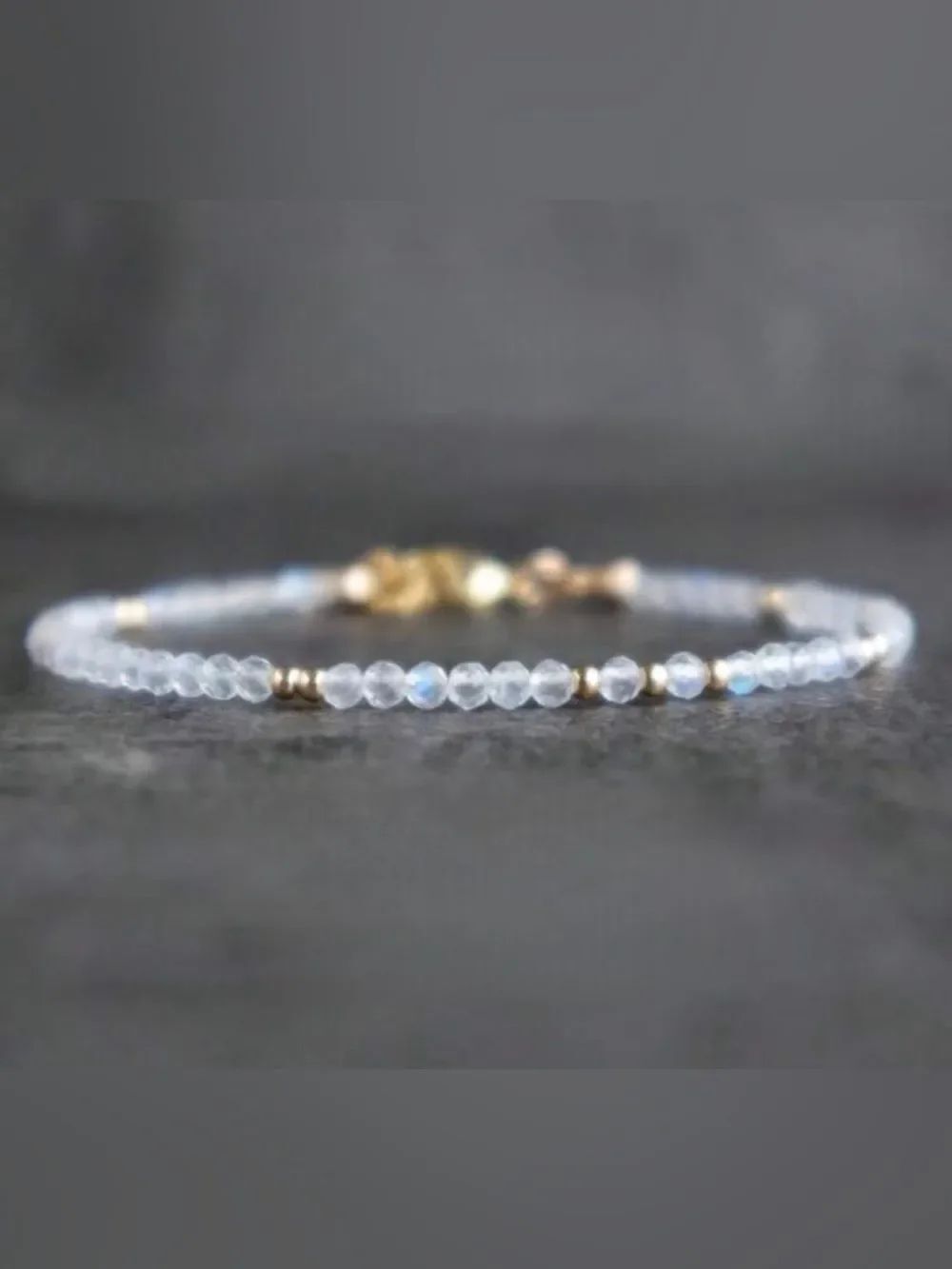 Moonstone Beaded Bracelet #2709